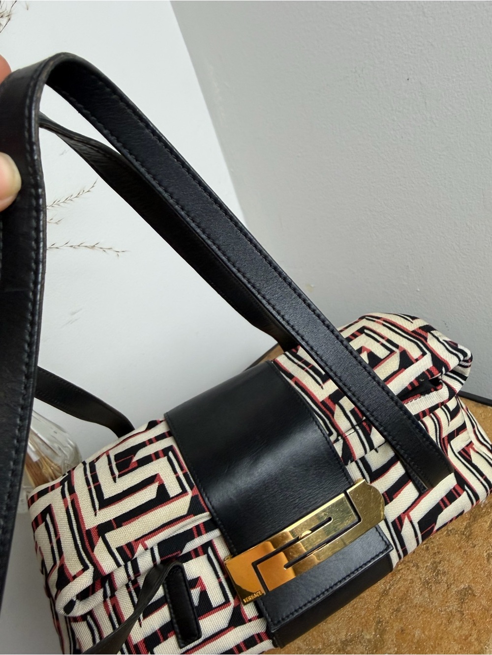 Vintage Gianni Versace Archive Geometric Jacquard Shoulder Bag - Picture 10 of 15